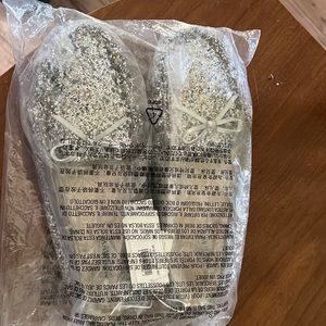 Silver glitter slippers